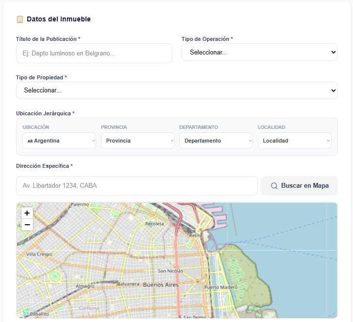 Ubicá tu inmueble en el mapa